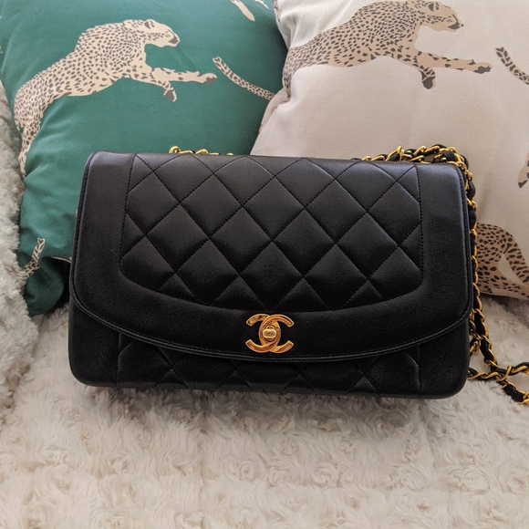 CHANEL Handbags - SOLD. Chanel Black Lambskin Medium Diana